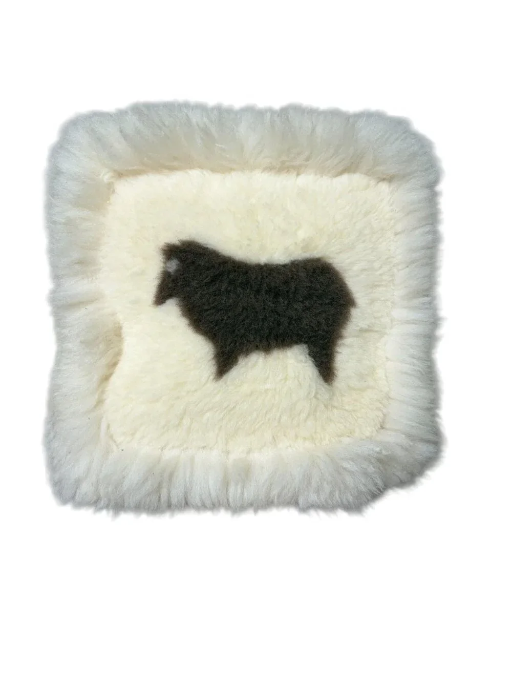 Vintage 1993 Patmark New Zealand Wool Shearling Sheep Pillow Corduroy Backing